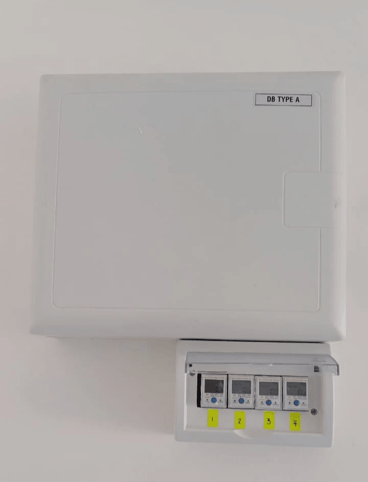 4 units SM01 meters installed in a standard DB Box